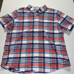 Men's Chaps Plaid Short Sleeve Shirt Size M
